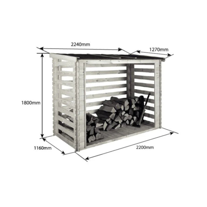 Jardipolys Brennholz-Unterstand mit Boden Côme