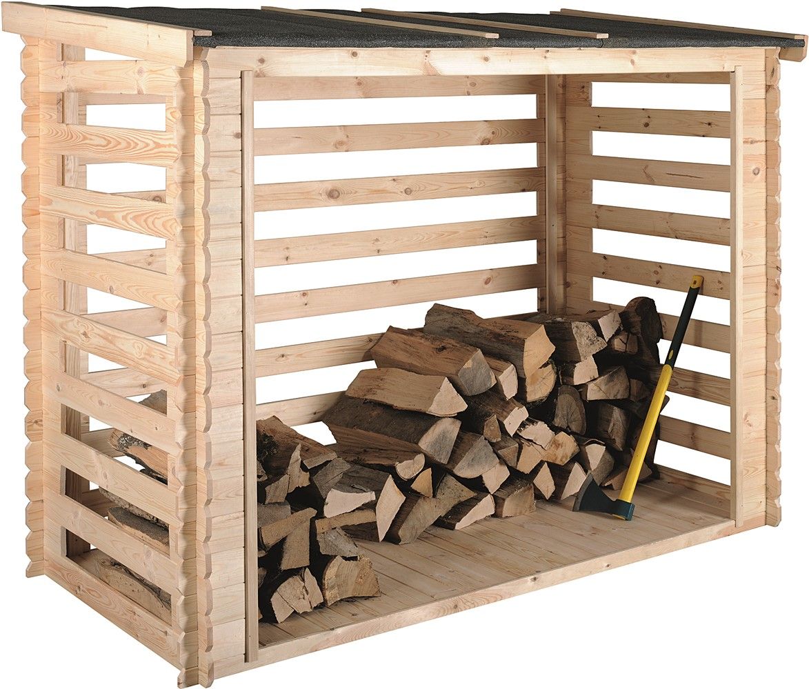 Jardipolys Brennholz-Unterstand mit Boden Côme