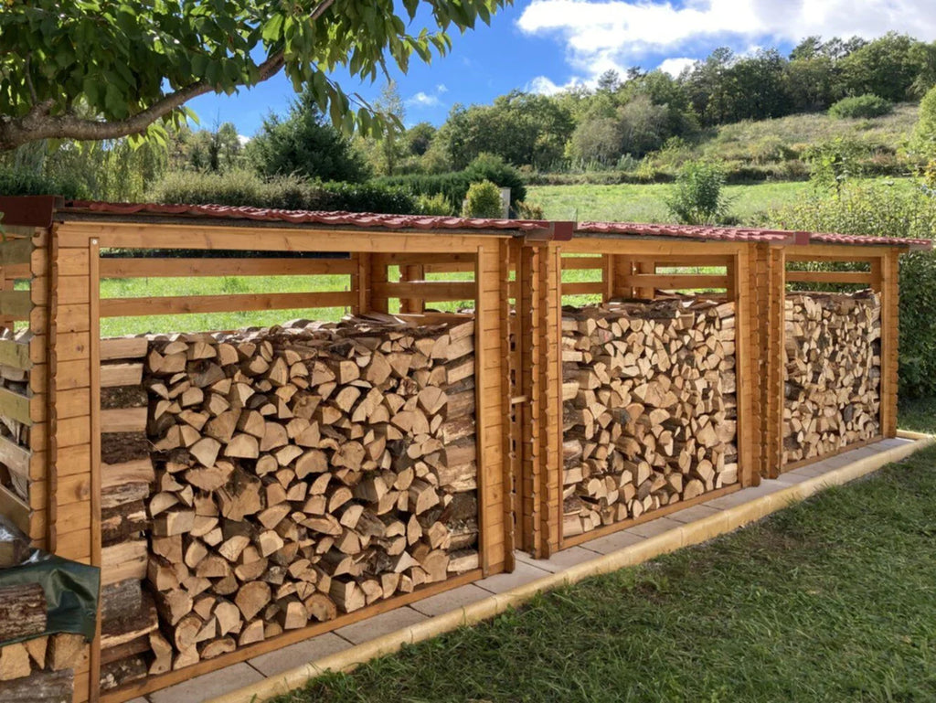 Jardipolys Brennholz-Unterstand mit Boden Côme