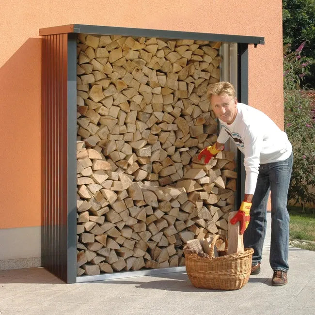 Brennholz-Unterstand Biohort WoodStock 150, Metallquarzgrau