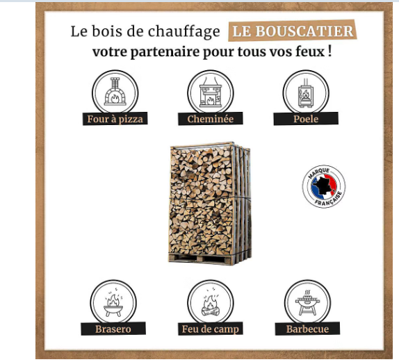 Box 3 Ster Holz – 30 cm trockenes Brennholz – Palette gespaltenes Holz 2,1 m³ – Eiche / Buche / Kastanie