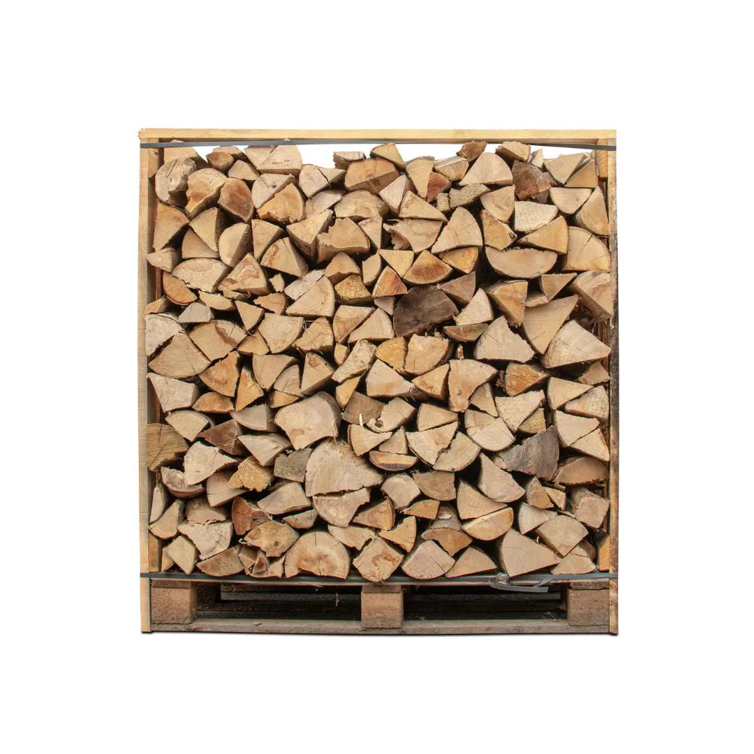 Box 1,50 Ster Brennholz – Scheite 30 cm, Palette gespaltenes Holz 1,05 m³, Eiche / Buche / Kastanie