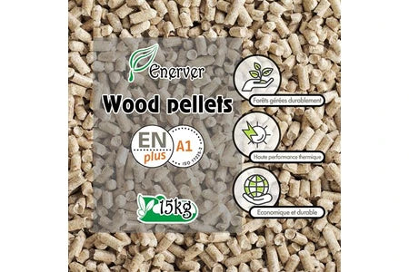 ENEVER Wood Pellets – Holzpellets 15-kg-Sack – 20 Säcke – 300 kg