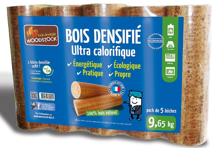 Verdichtete Woodstock-Holzbriketts 104 Packungen à 5 Stück (1 Palette)