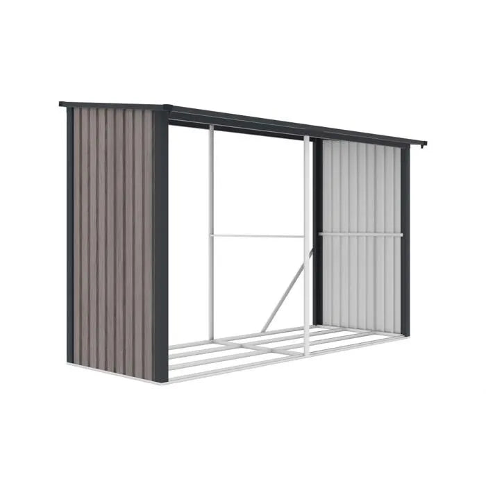 VENTE-UNIQUE Brennholz-Unterstand aus verzinktem Stahl in Holzoptik – 5,78 m³