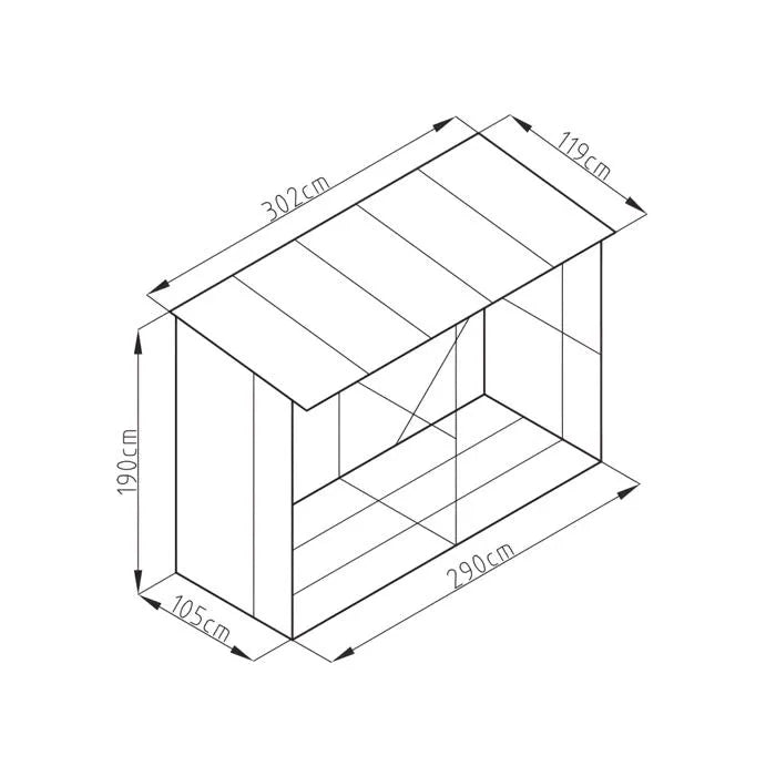 VENTE-UNIQUE Brennholz-Unterstand aus verzinktem Stahl in Holzoptik – 5,78 m³
