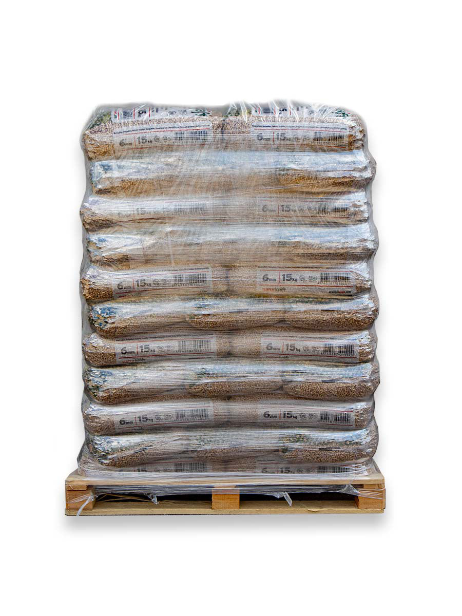 Holzpellets EN+A1 / DIN+ – komplette Palette 65 Säcke à 15 kg (975 kg)