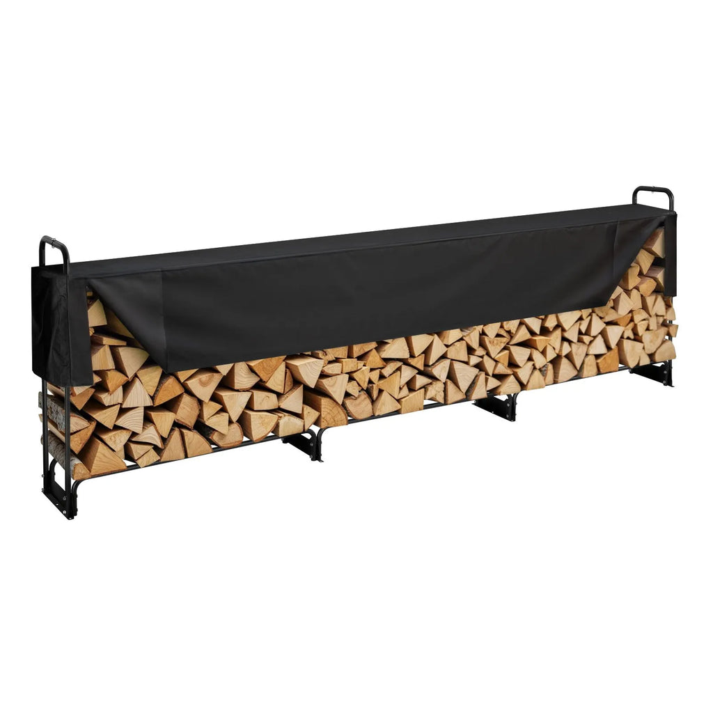 VEVOR Outdoor-Holzlager 386 x 36 x 117 cm – Brennholz-Unterstand mit wasserdichter 600D-Oxford-Abdeckung
