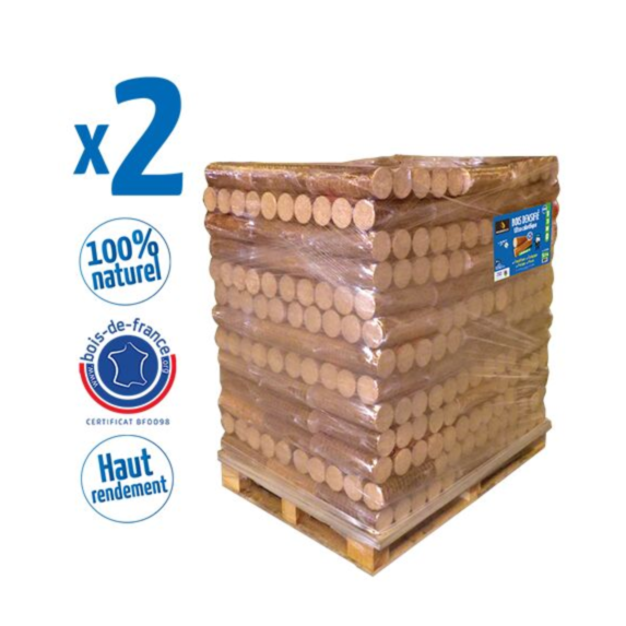 Verdichtete Holzbriketts – 2 Paletten mit je 104 Paketen à 5 Briketts – WOODSTOCK
